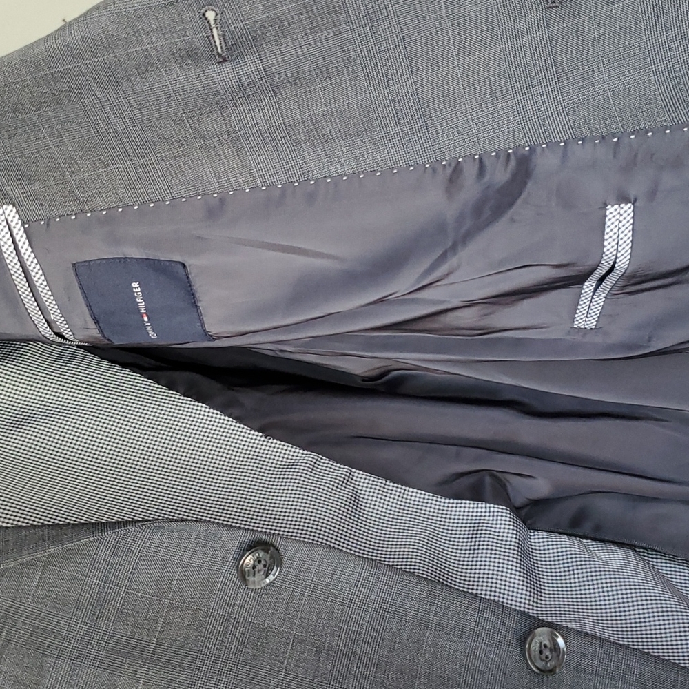 Tommy Hilfiger Gray Wool Blend Stretch Sport Coat Blazer 44 Long and Regular - Picture 6 of 9